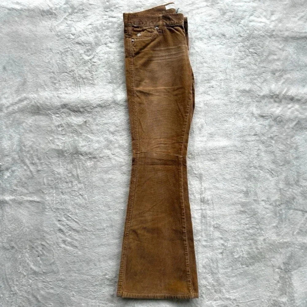 Vintage 90s 2000s Hollister Co. Brown low rise flare corduroy pants - Picture 2 of 7